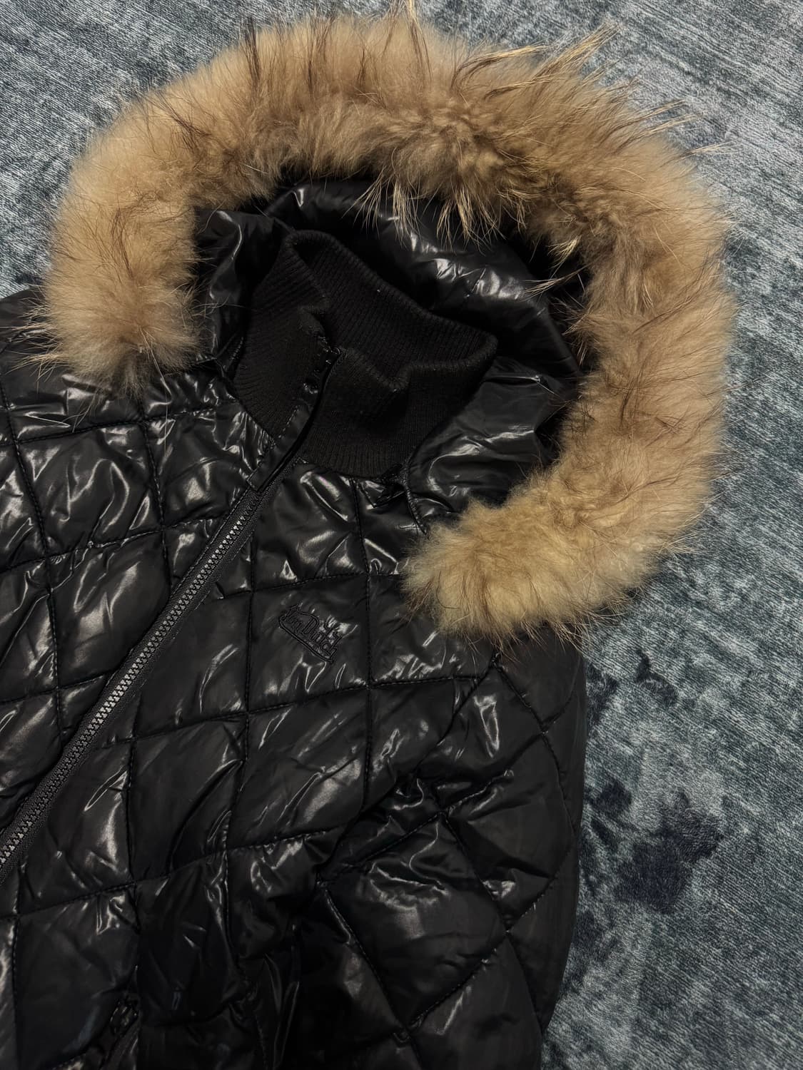 Von dutch 00s y2k qualting fur jacket 상품이미지3