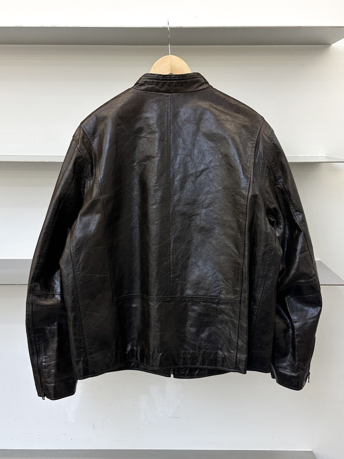 휴고 보스 싱글 레더 집업 자켓 상품이미지3