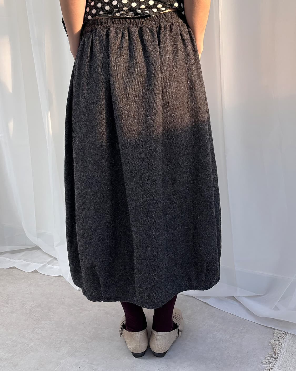 muji balloon tuck wool skirt 상품이미지9