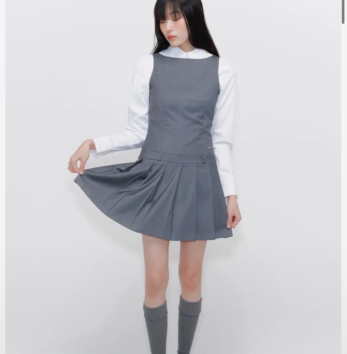 미세키서울 플리츠 원피스 차콜 Pleats one piece 1 size 상품이미지3