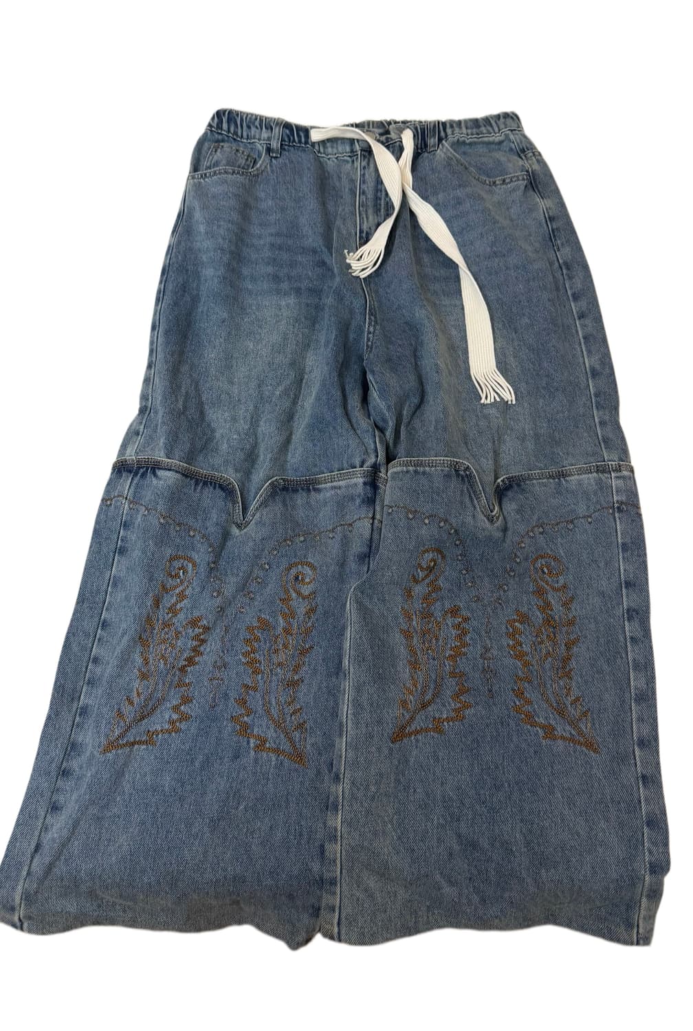 [UNISEX] 웨스턴업 밴딩 와이드 데님 팬츠 상품이미지6