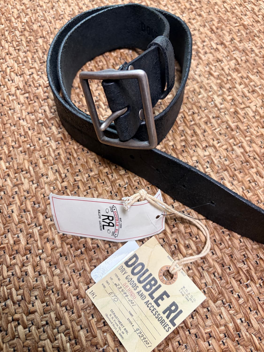 RRL 더블알엘 벨트 디스트레스드 레더 가죽 빈티지 블랙 32 상품이미지3