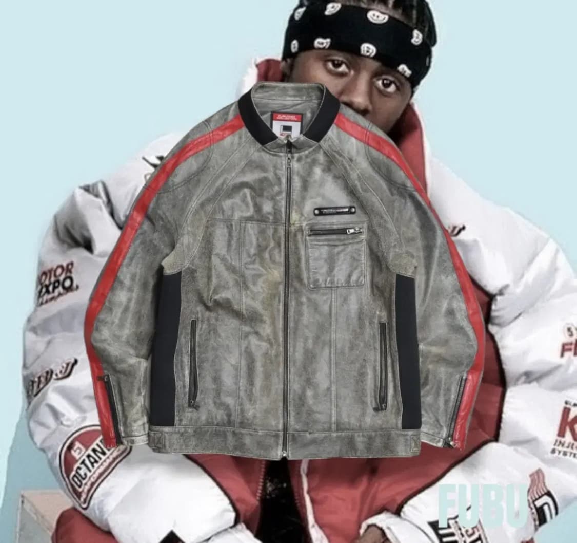 수입 빈티지 90s 올드스쿨 FUBU 후부 레이싱 자켓 라이더 양가죽 상품이미지1