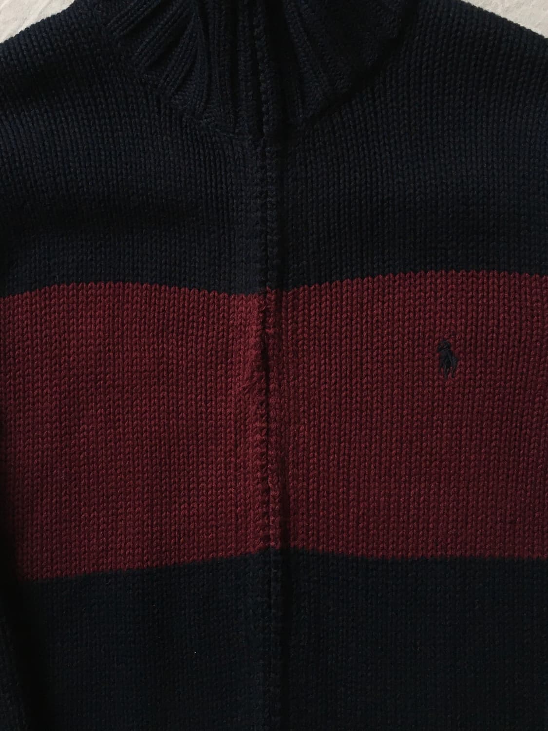 폴로 배색 니트집업 상품이미지6