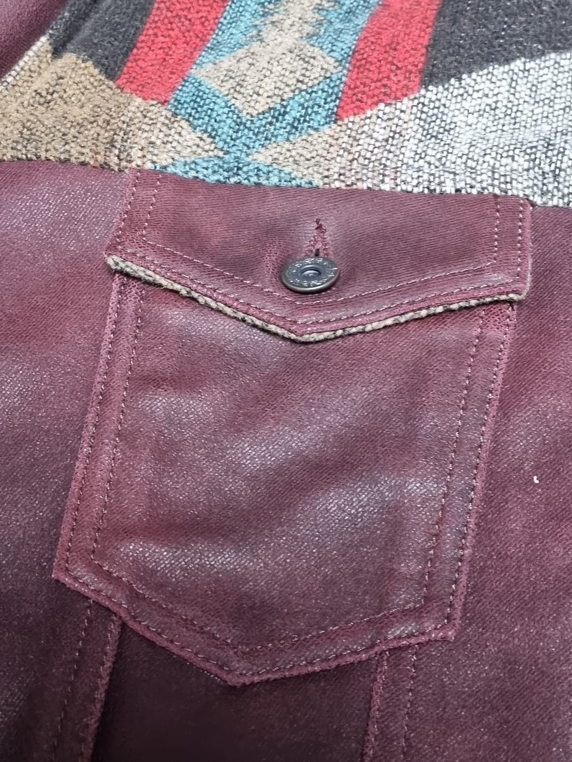 나바호 패턴 카우하이드 울 혼용 자켓 110 상품이미지4