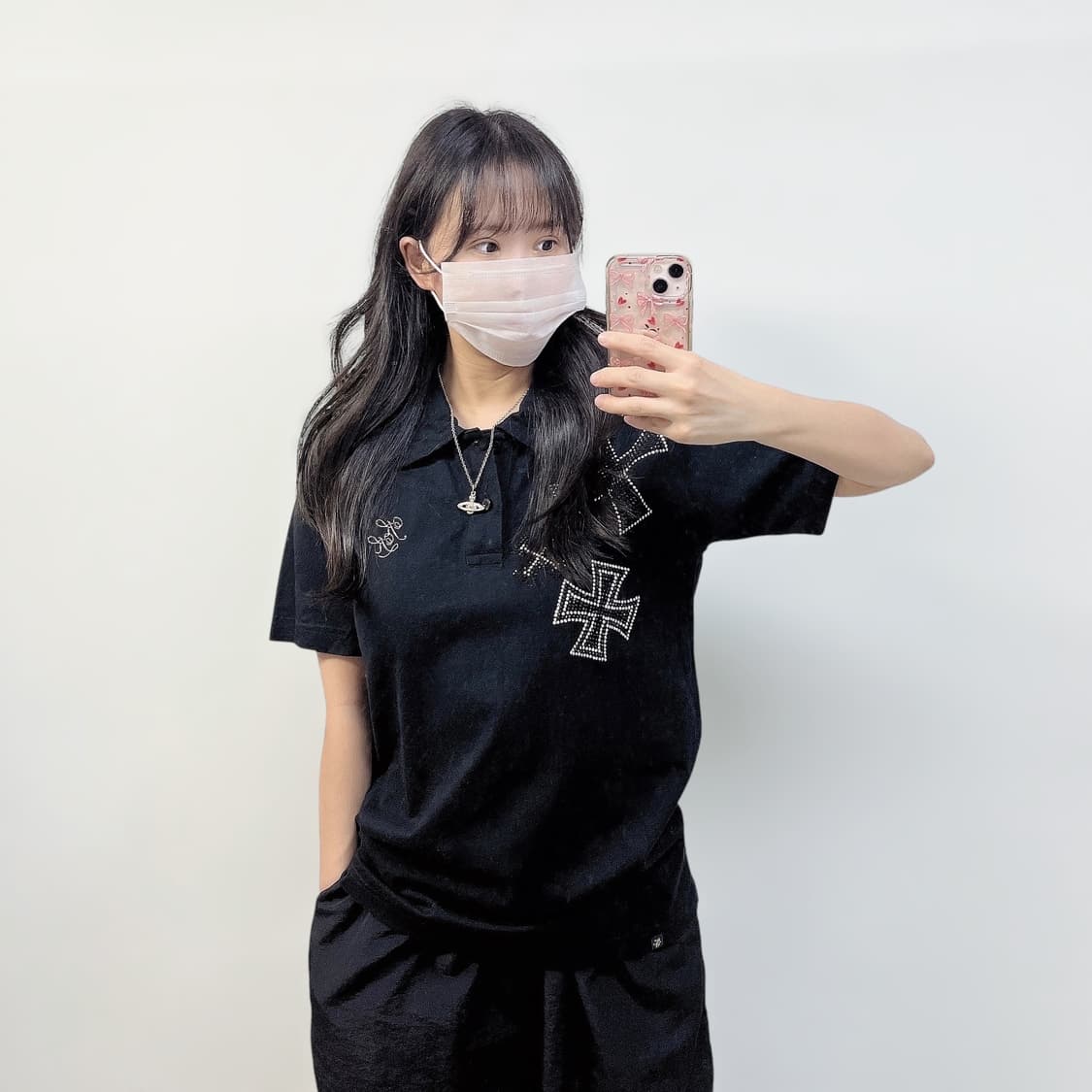 칼카니 jpn 크로스 큐빅 폴로 반팔티 블랙 상품이미지1