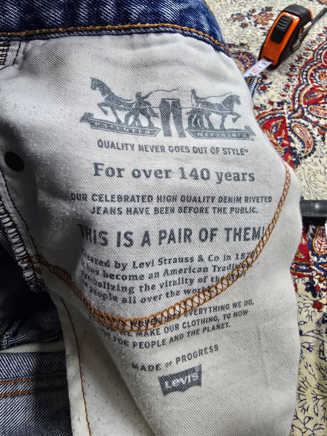 리바이스 505 데미지 워싱 반바지 (1590) 상품이미지6