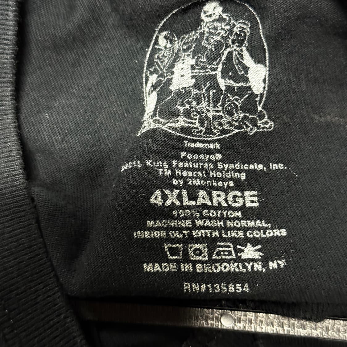 90s USA Popeye 빅사이즈 뽀빠이 프린팅 반팔 티셔츠 상품이미지5