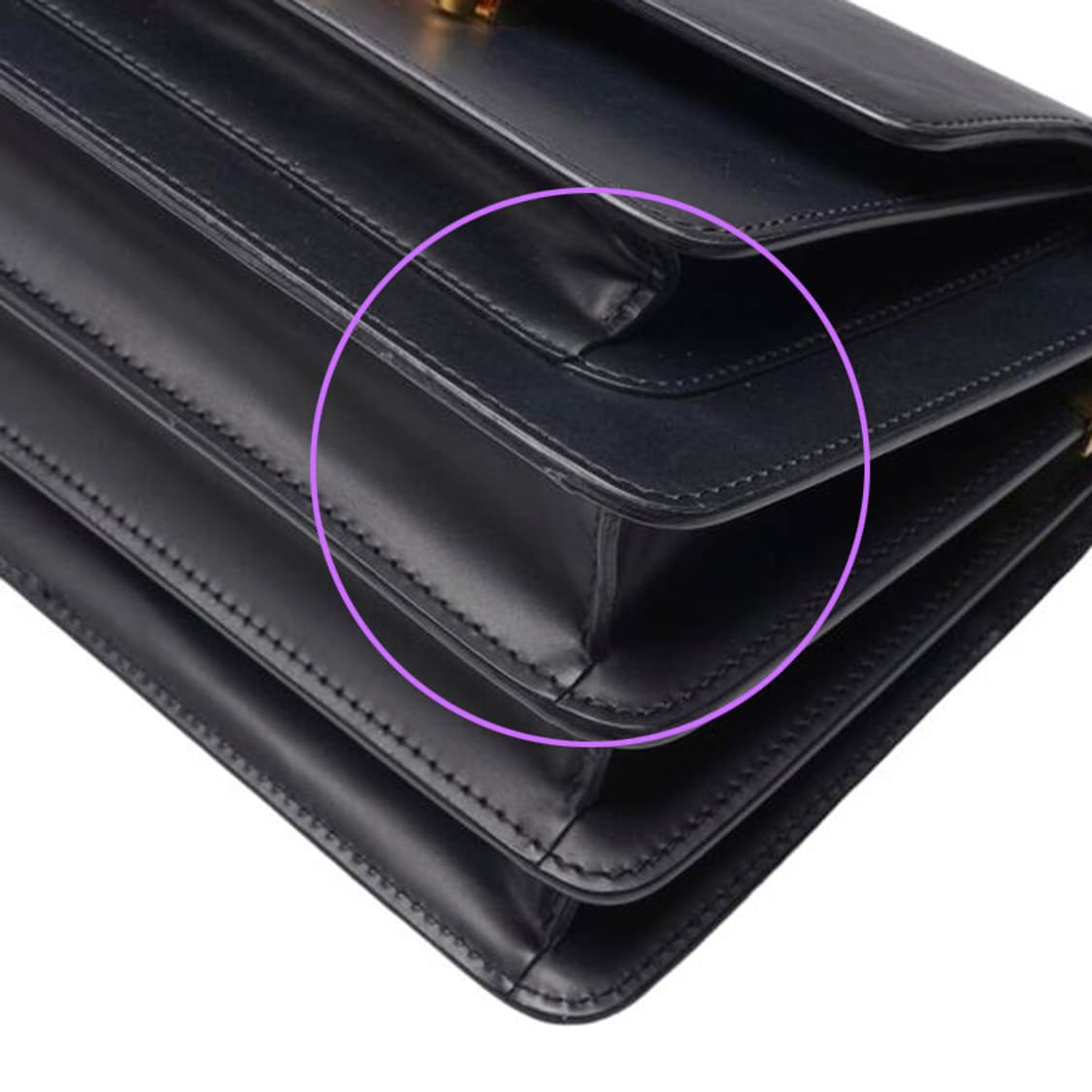 (중고) 마르니 블랙 카프스킨 트렁크 미듐 숄더백 상품이미지10