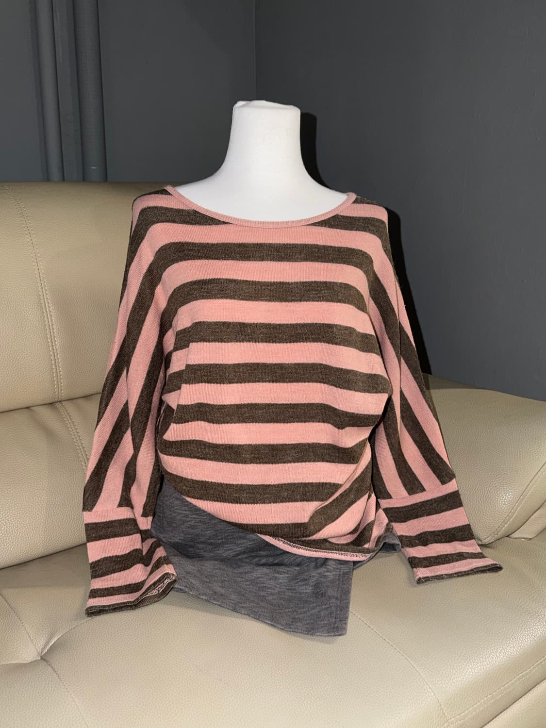 🍓 & 🍫 stripe pattern long sleeve 상품이미지1