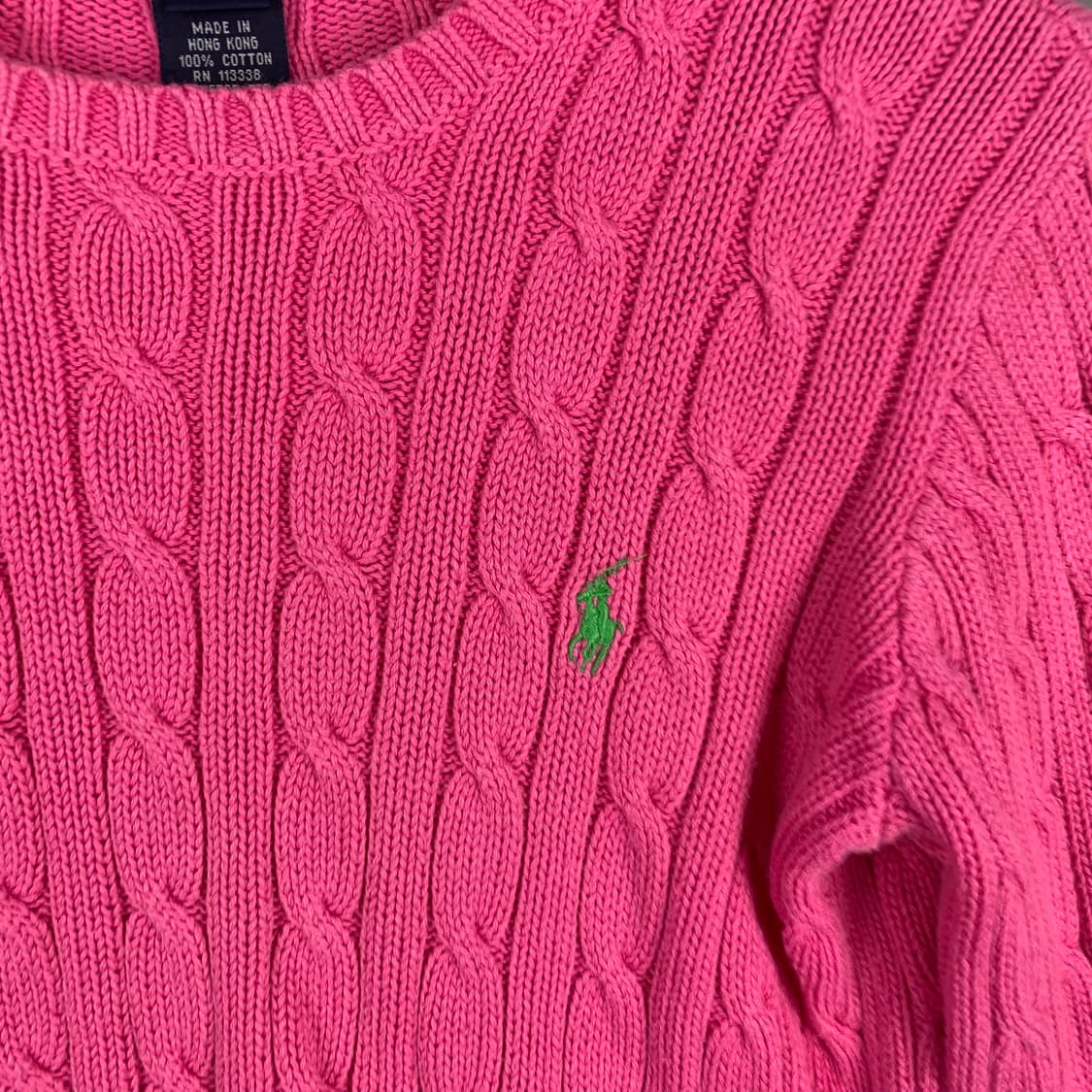 폴로 랄프로렌 핑크 꽈배기 니트 상품이미지3