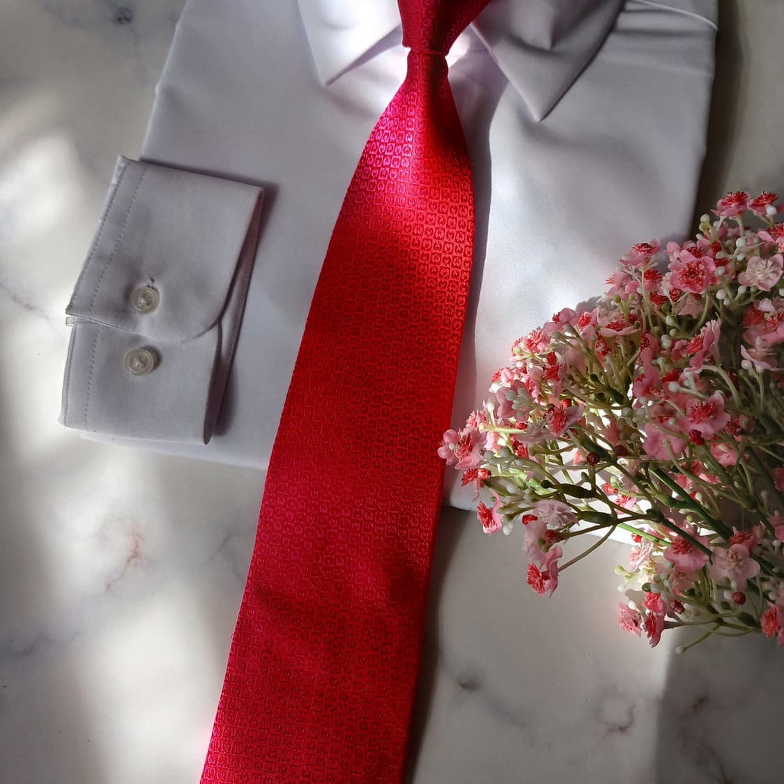 밀라숀 실크 핫핑크 로고 패턴 넥타이 8.8cm A+등급 A19754 상품이미지6