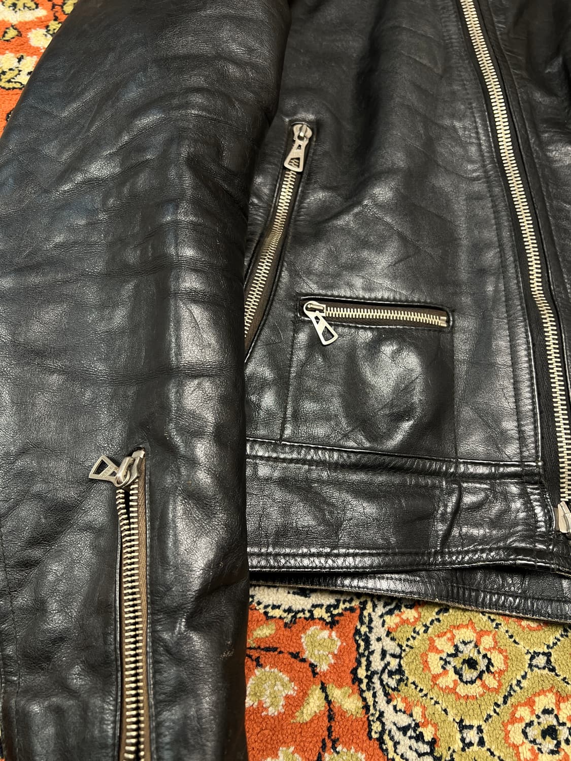 [52] HARRO 독일 빈티지 리얼레더 모터사이클 라이더자켓 상품이미지5