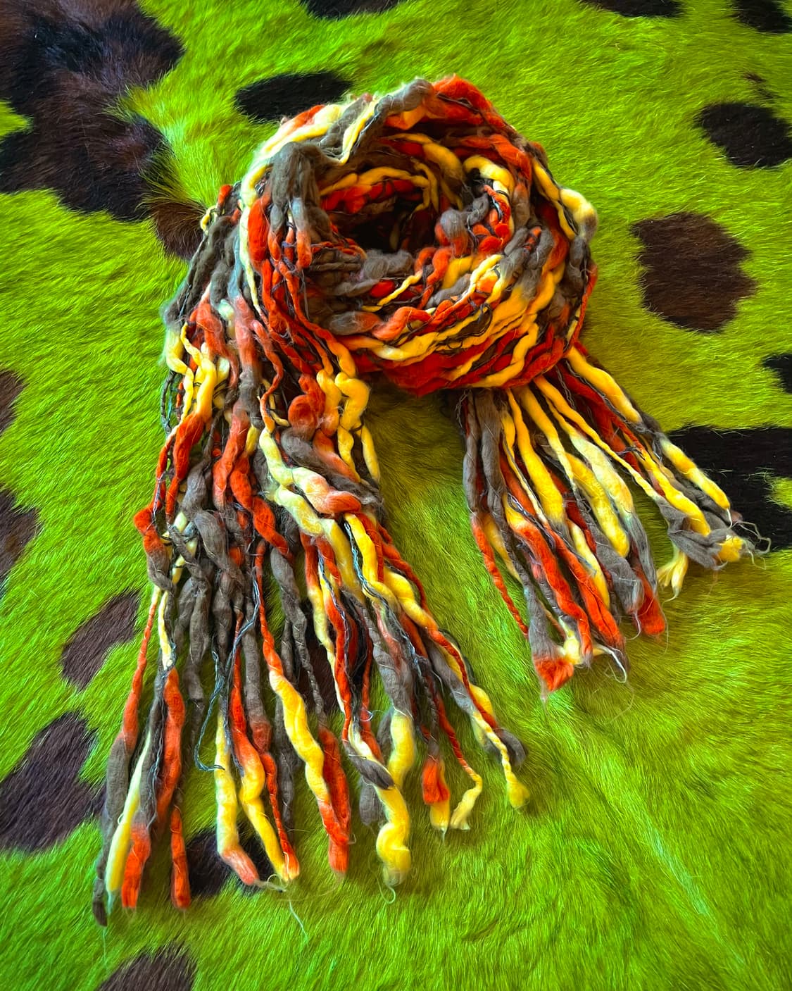 JPN Vintage Tropical 3D Mesh Knit Scarf 상품이미지6
