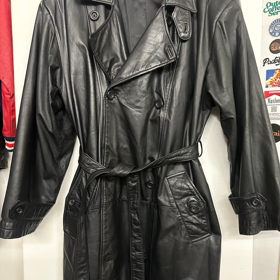 빈티지 카우레더 트렌치 코트 상품이미지8