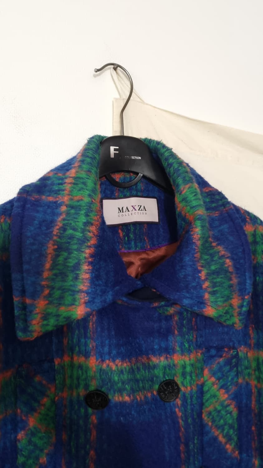 코오롱 MAXZA 컬렉션 체크 패턴 볼륨소매 하프코트 상품이미지4