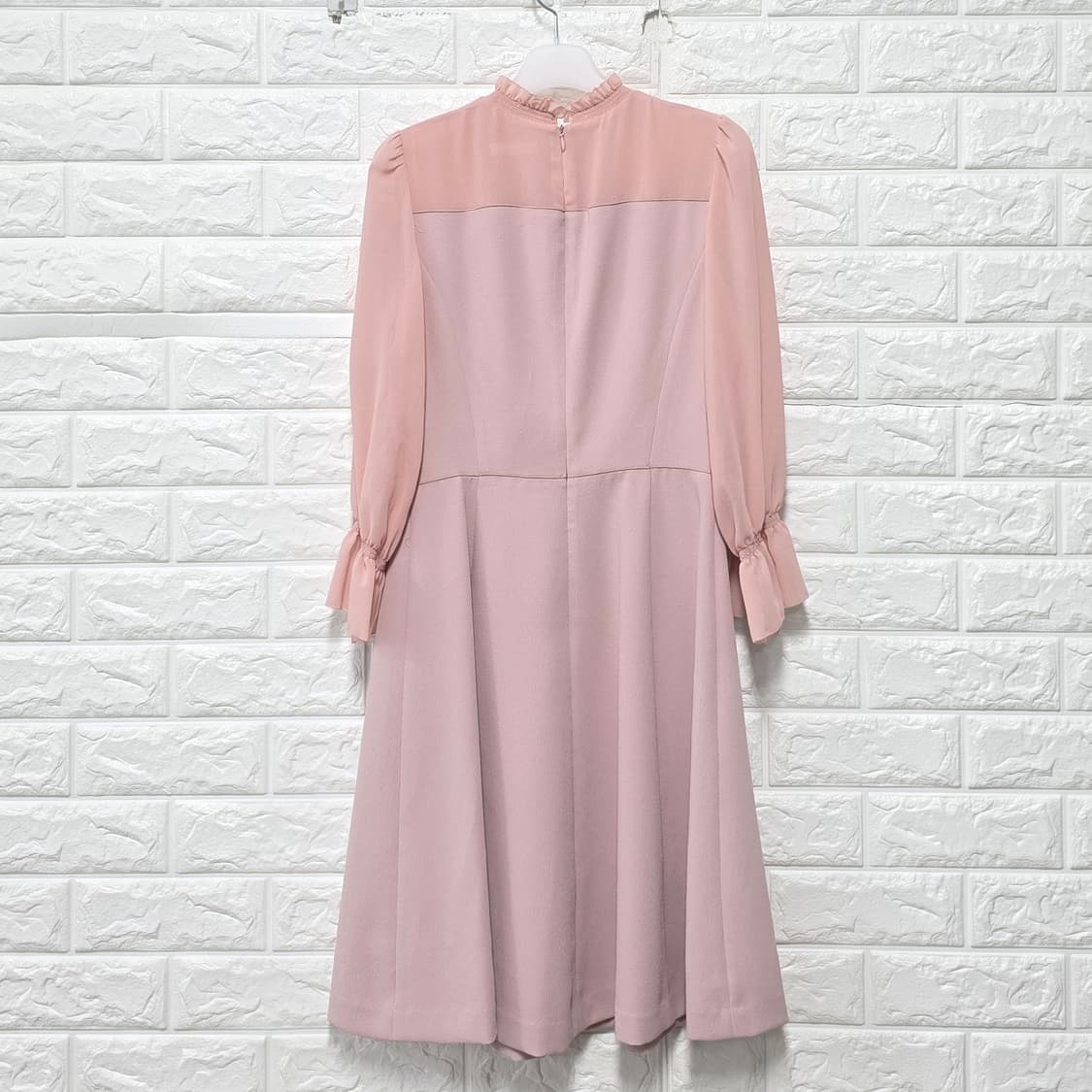 잇미샤 핑크 쉬폰 배색 원피스  상품이미지4