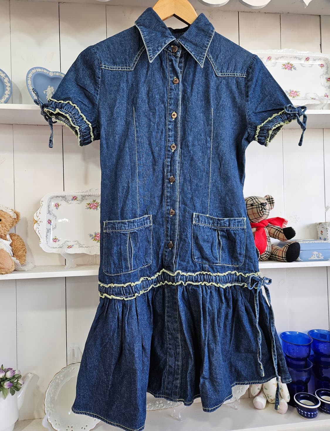 데님 웨스턴 프릴 원피스 상품이미지2
