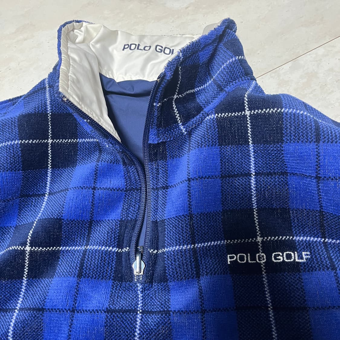 90s POLO 폴로 골프 양면 후리스 아노락 하프집업 S (사이즈감L) 상품이미지2