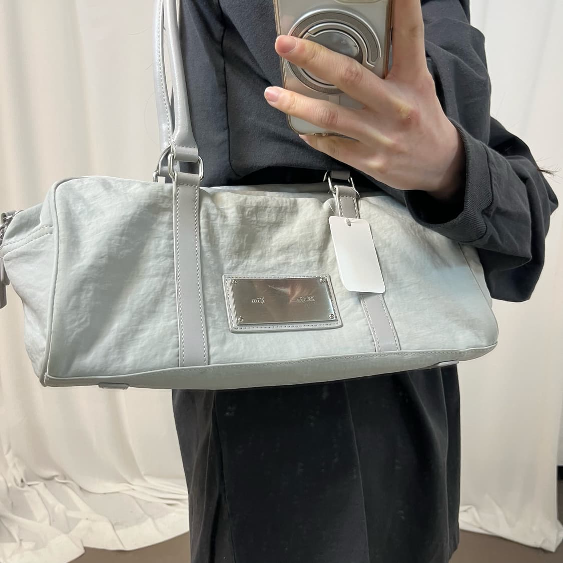 Matin Kim Grey Nylon Shoulder Bag 상품이미지3