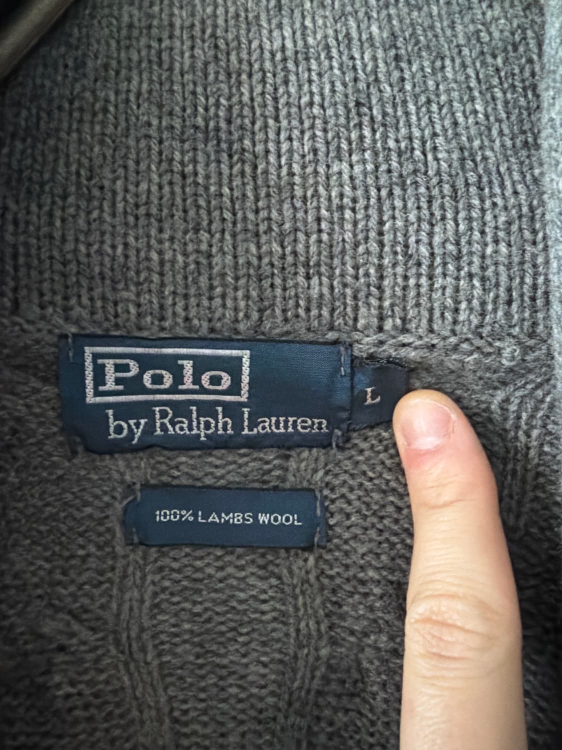 폴로 랄프로렌 숄카라 케이블 가디건 L 상품이미지2