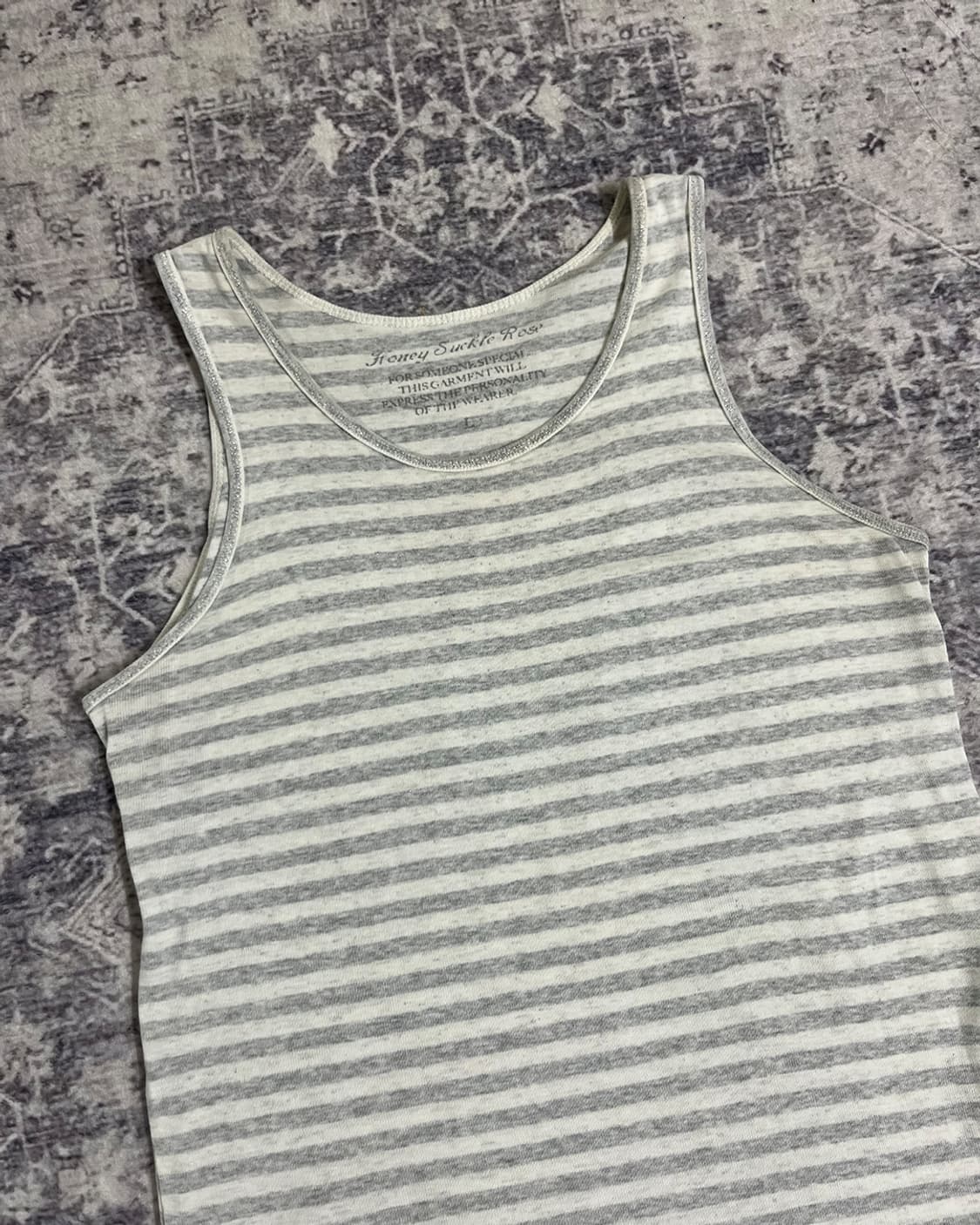 Y2K grey stripe sleeveless 상품이미지2