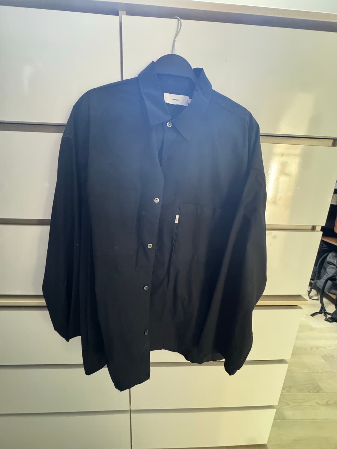 그라프페이퍼 오버사이즈 셔츠 블랙 상품이미지1