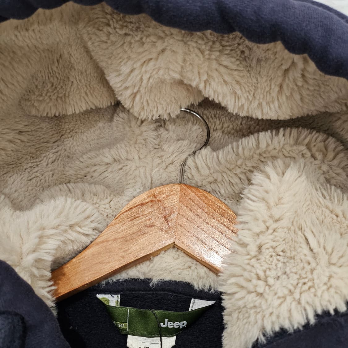 지프 양털 네이비 후드집업 M 상품이미지6