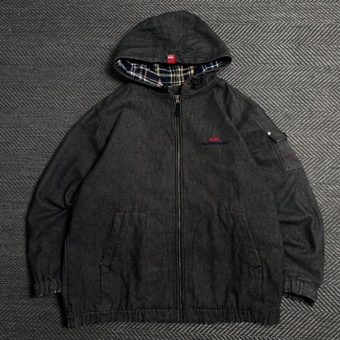 퀵실버 올드스쿨 메탈릭 데님 후드 집업 자켓y 5324 상품이미지2