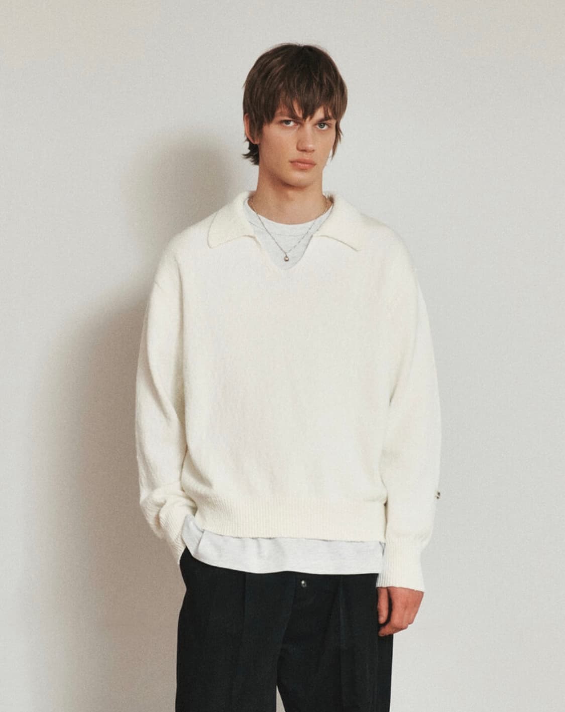 호이테 / 코튼 니트 스케일 폴로 (오프화이트) / M 상품이미지1