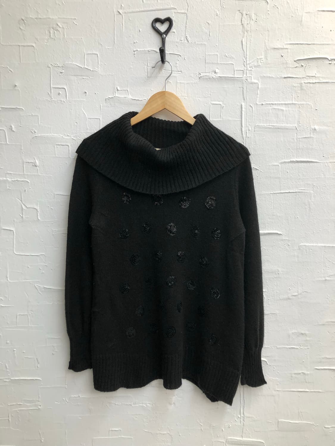black beads polo knit 상품이미지4