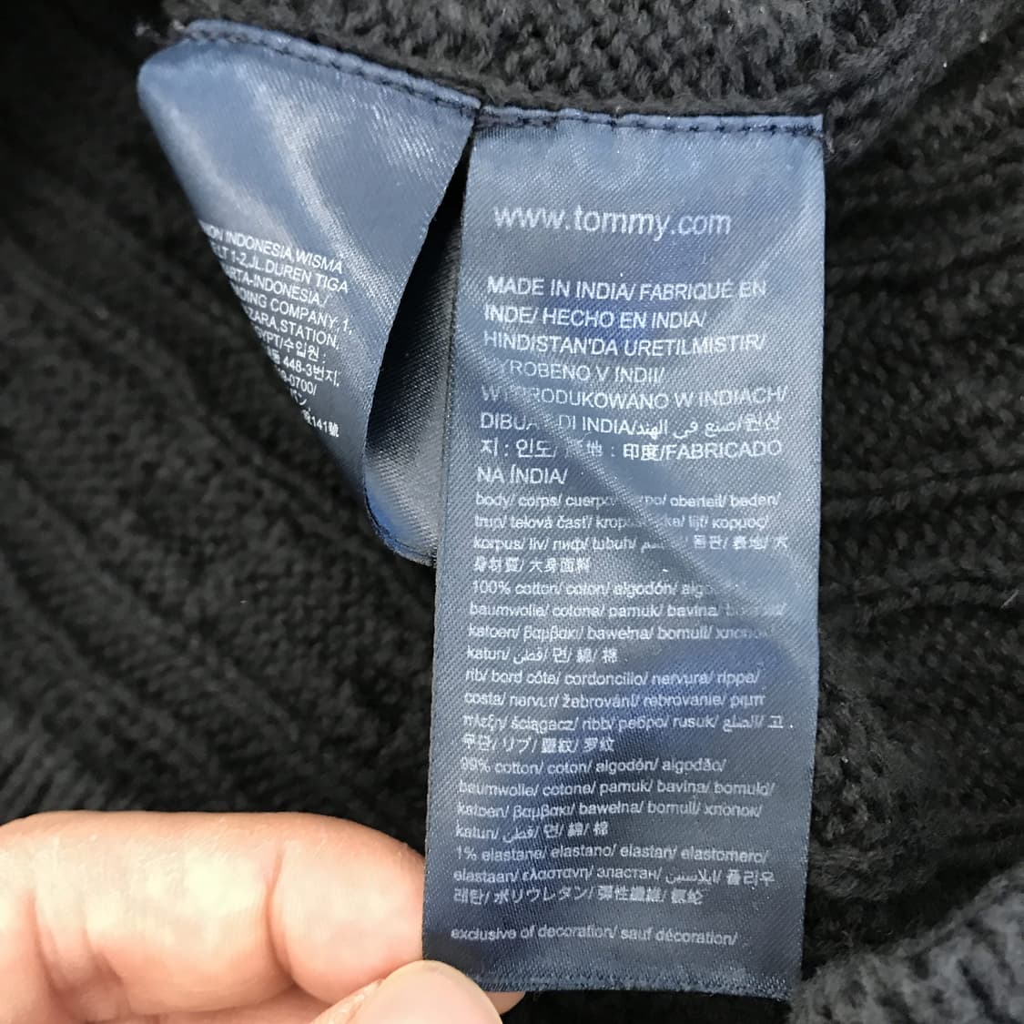 타미힐피거 체인 케이블 니트 블랙 [L] 상품이미지5