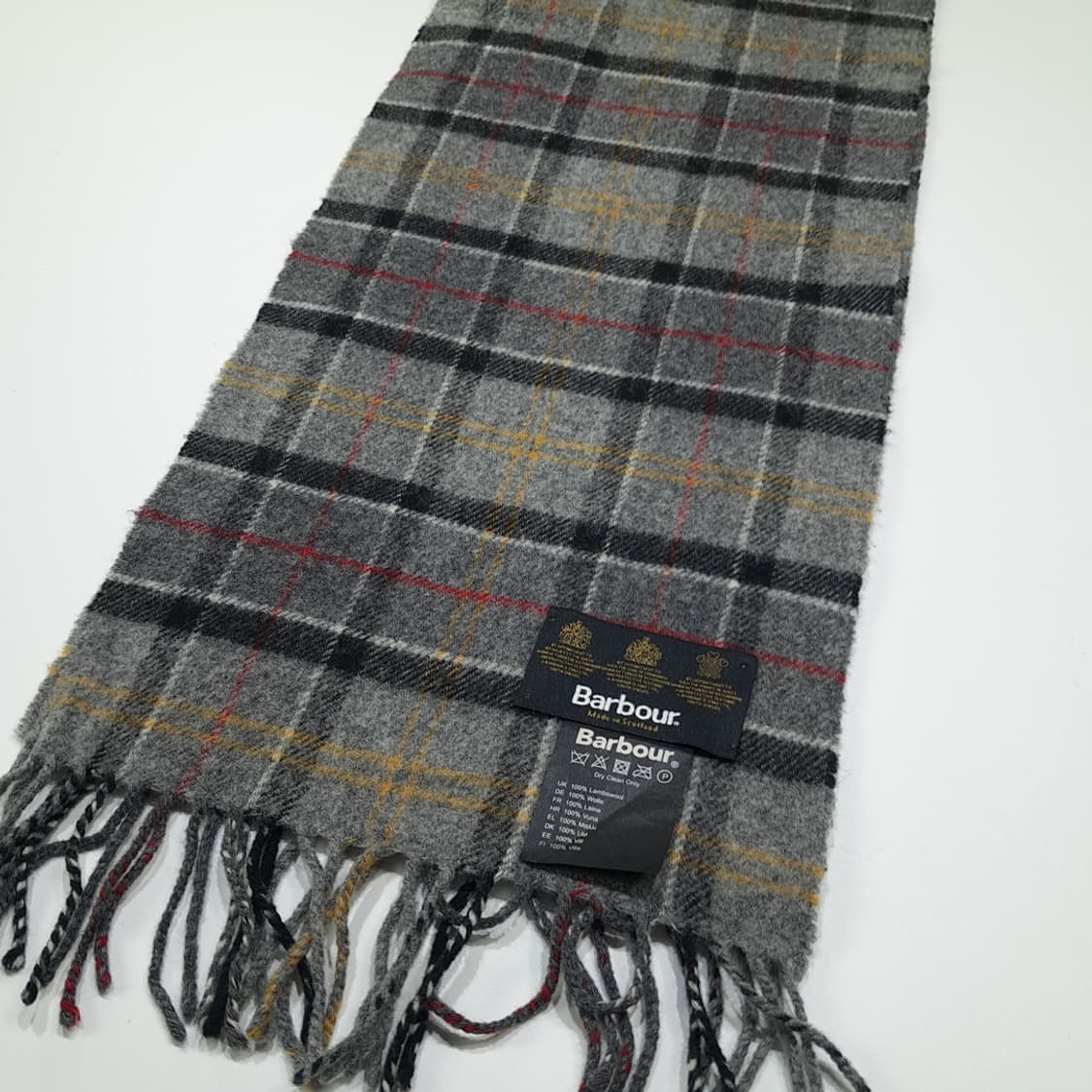 MX604 바버 00s 스코틀랜드판 램스울 하우스타탄 그레이 머플러 목 상품이미지5