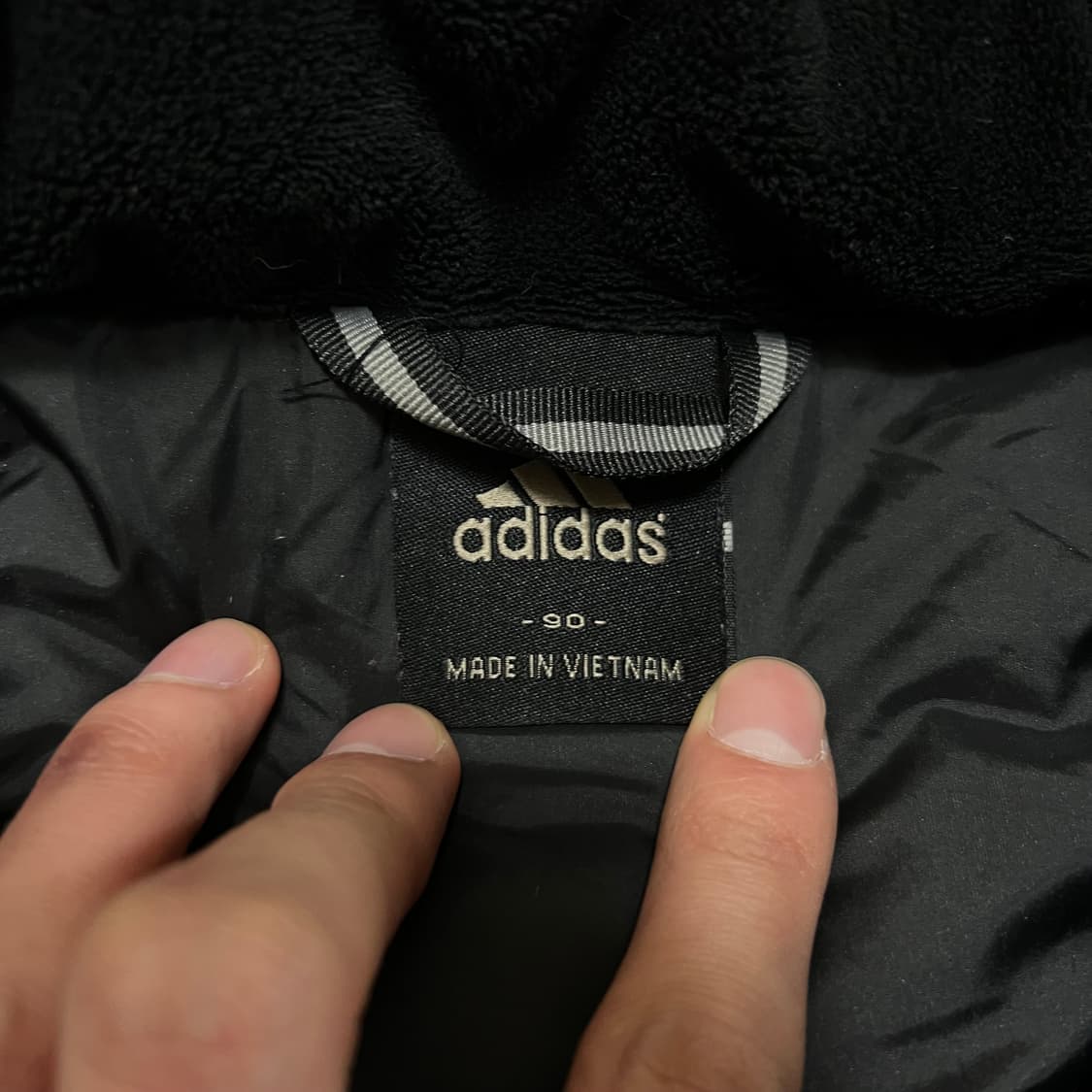 아디다스 덕다운 와펜 후드 파카 롱패딩 점퍼 [블랙] S/90 상품이미지6