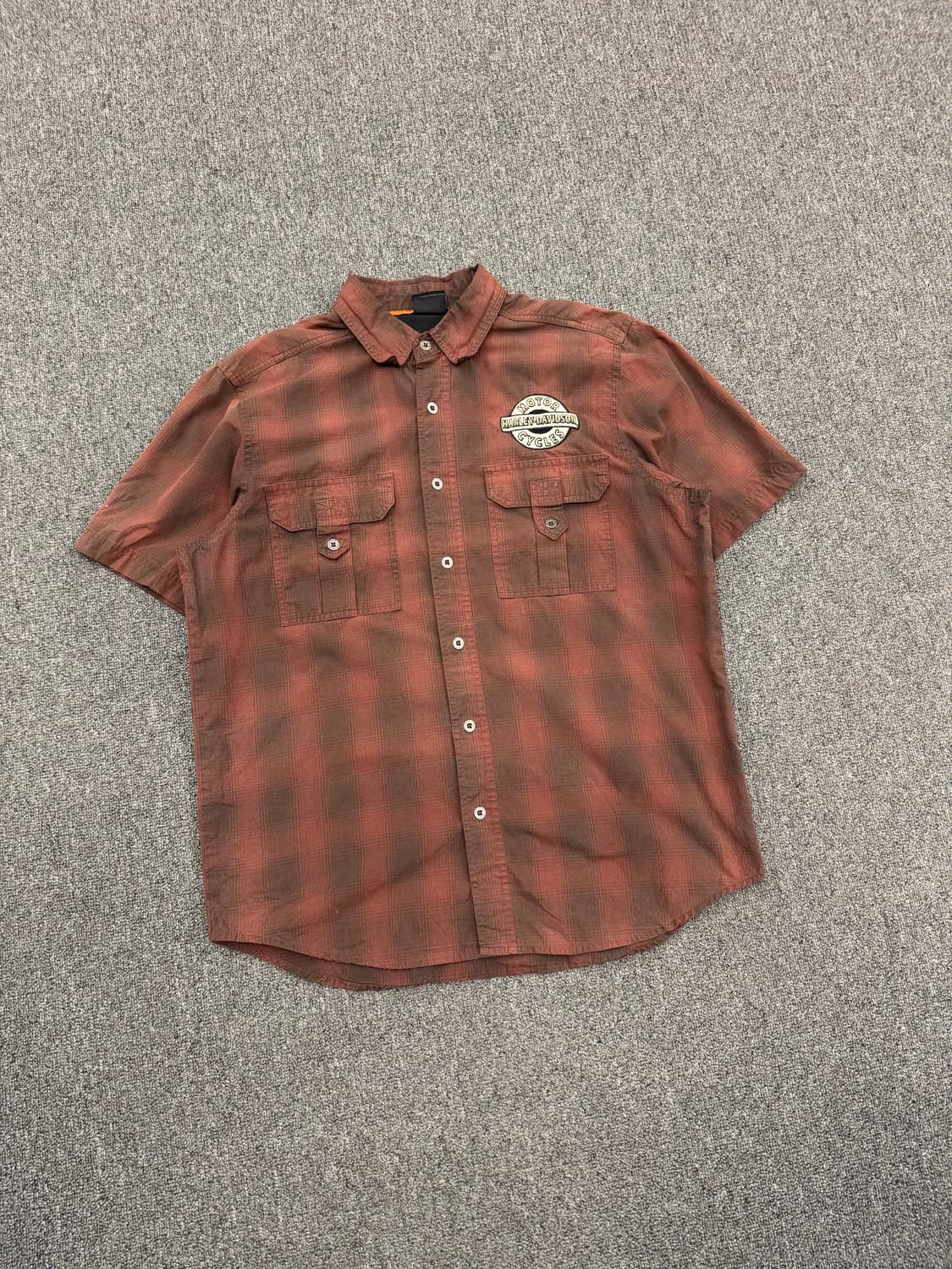 L)할리데이비슨 빈티지 자수 패치 체크 셔츠 상품이미지2