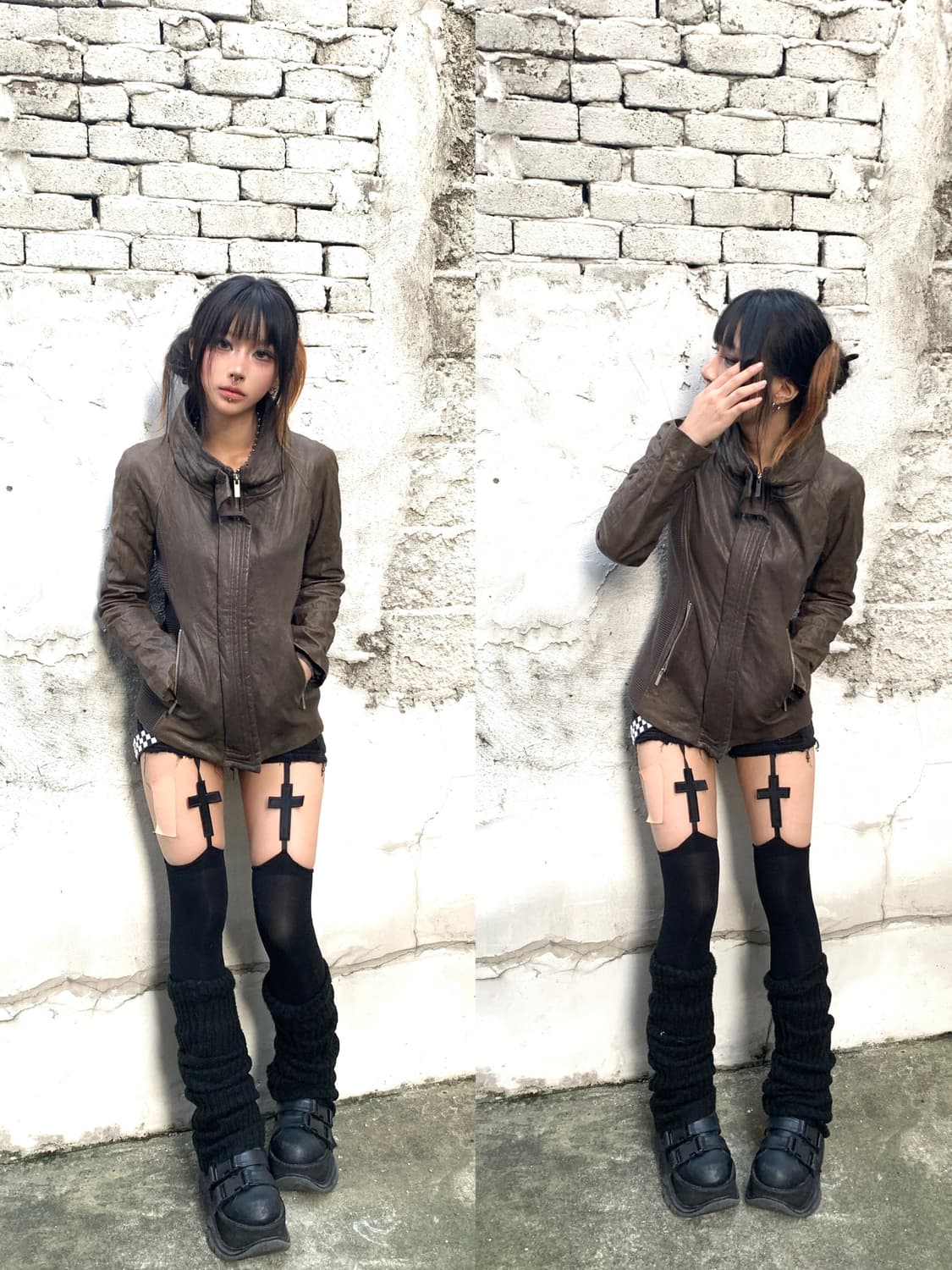 Mocha brown lambskin bono leather jacket 상품이미지1