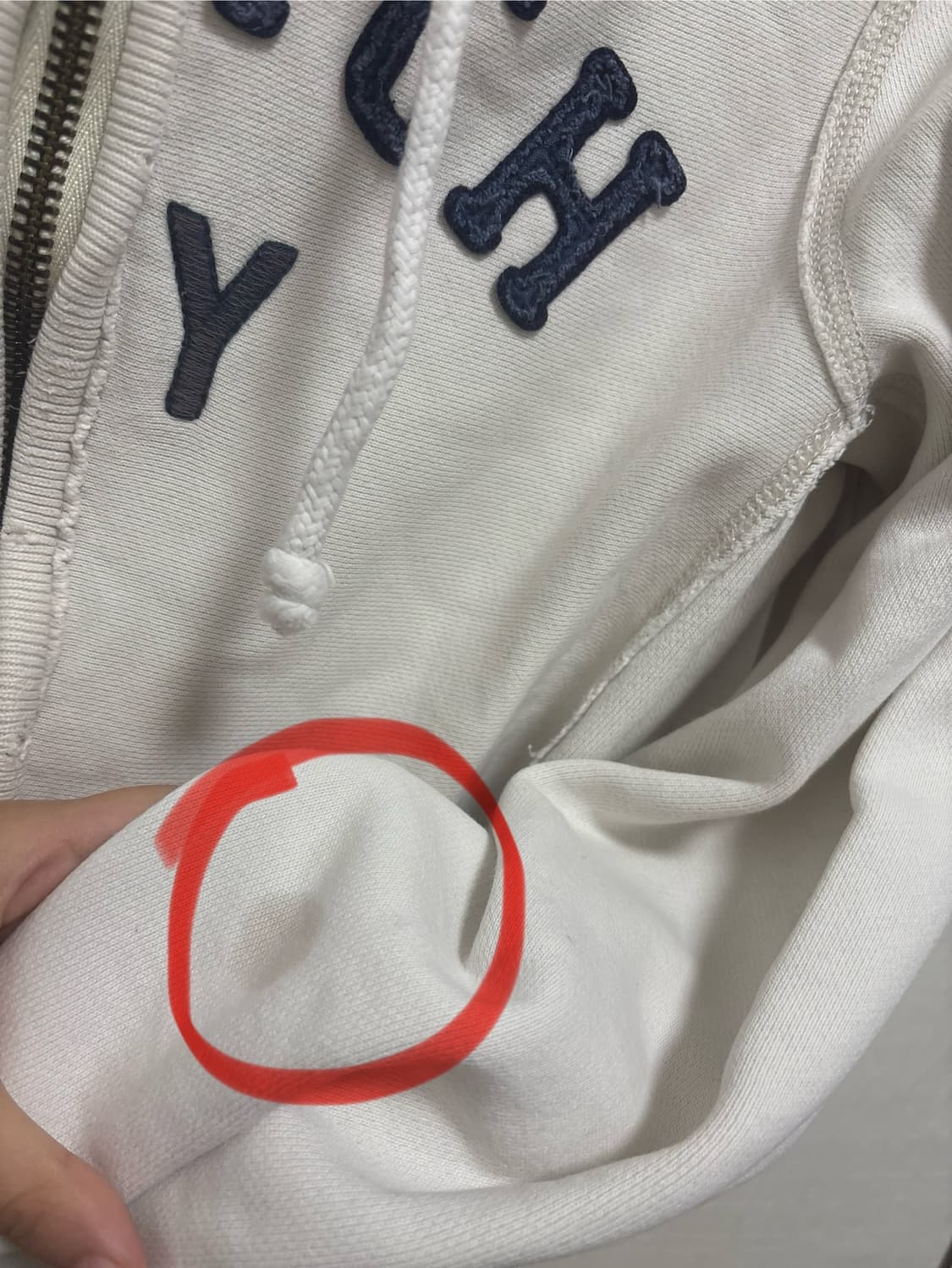 아베크롬비 빈티지 데미지 디테일 후드집업 (화이트) 상품이미지6