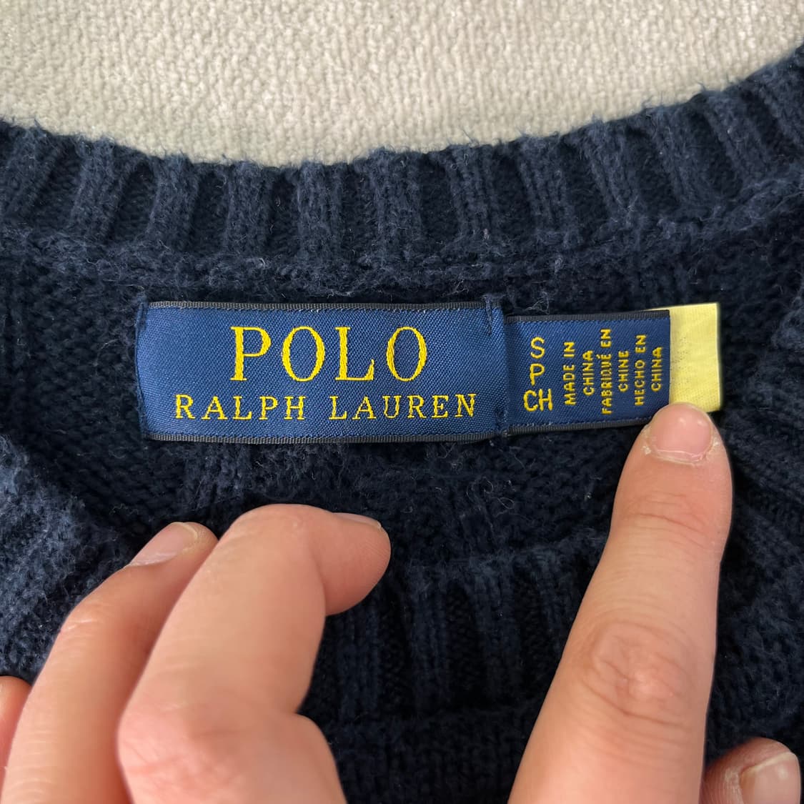 95 폴로랄프로렌 신형라벨 꽈배기 블랙 니트 상품이미지3