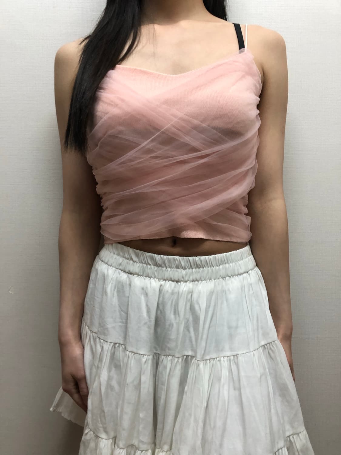 빈티지 핑크 레이스 슬리브리스 상품이미지3