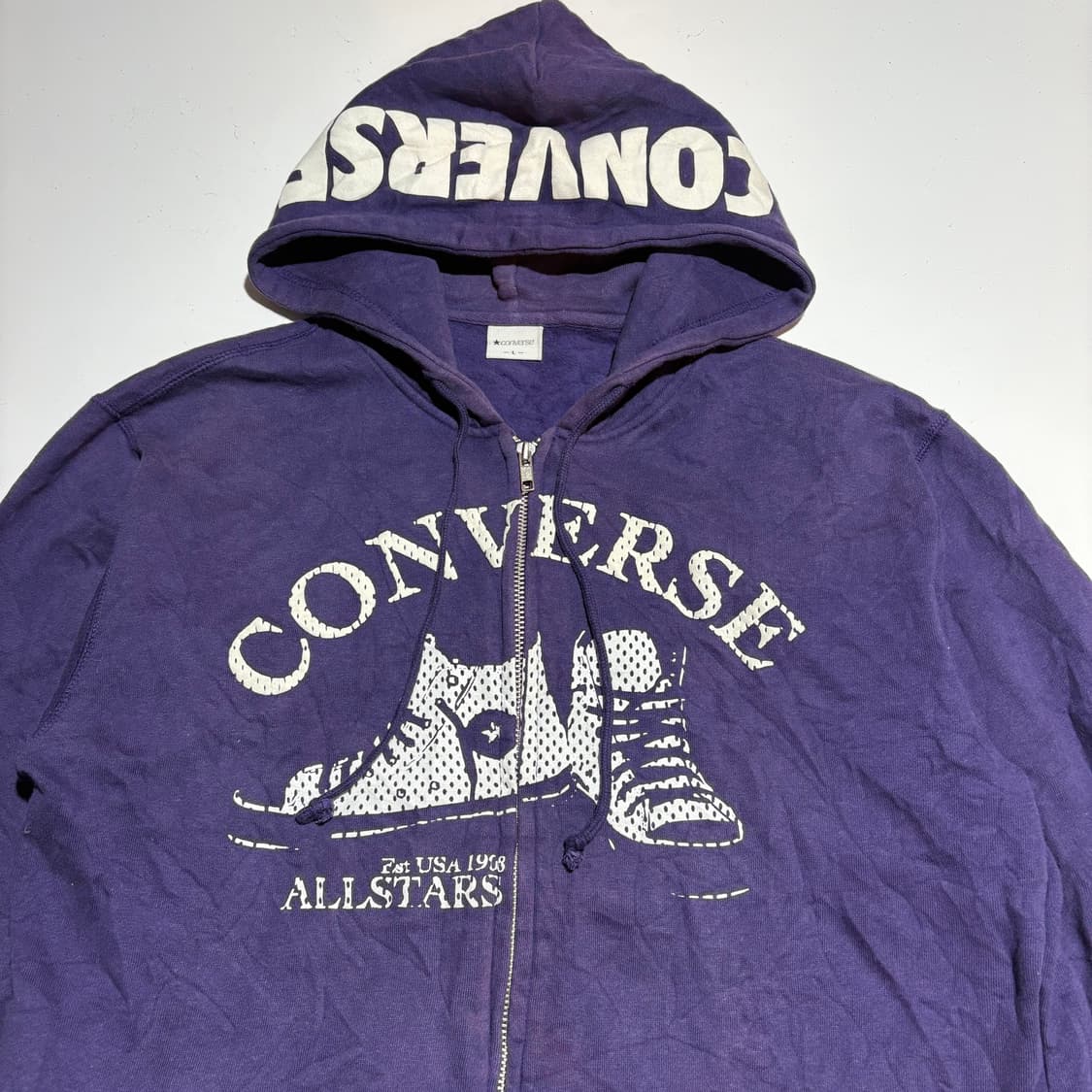 컨버스 빈티지 퍼플 후드집업 상품이미지2