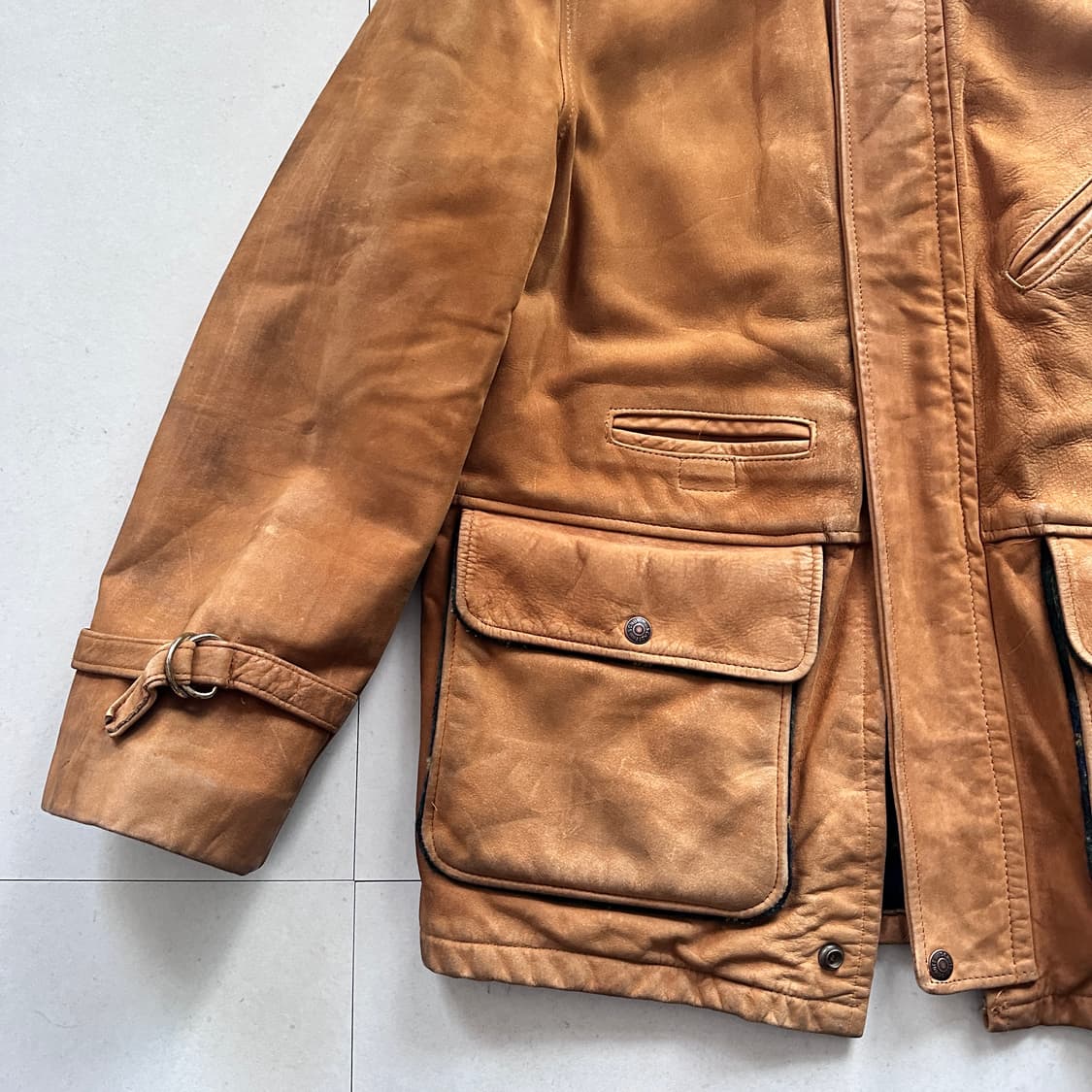 80s 쇼트 Schott 빈티지 스웨이드 가죽 자켓 38 USA MADE 상품이미지4