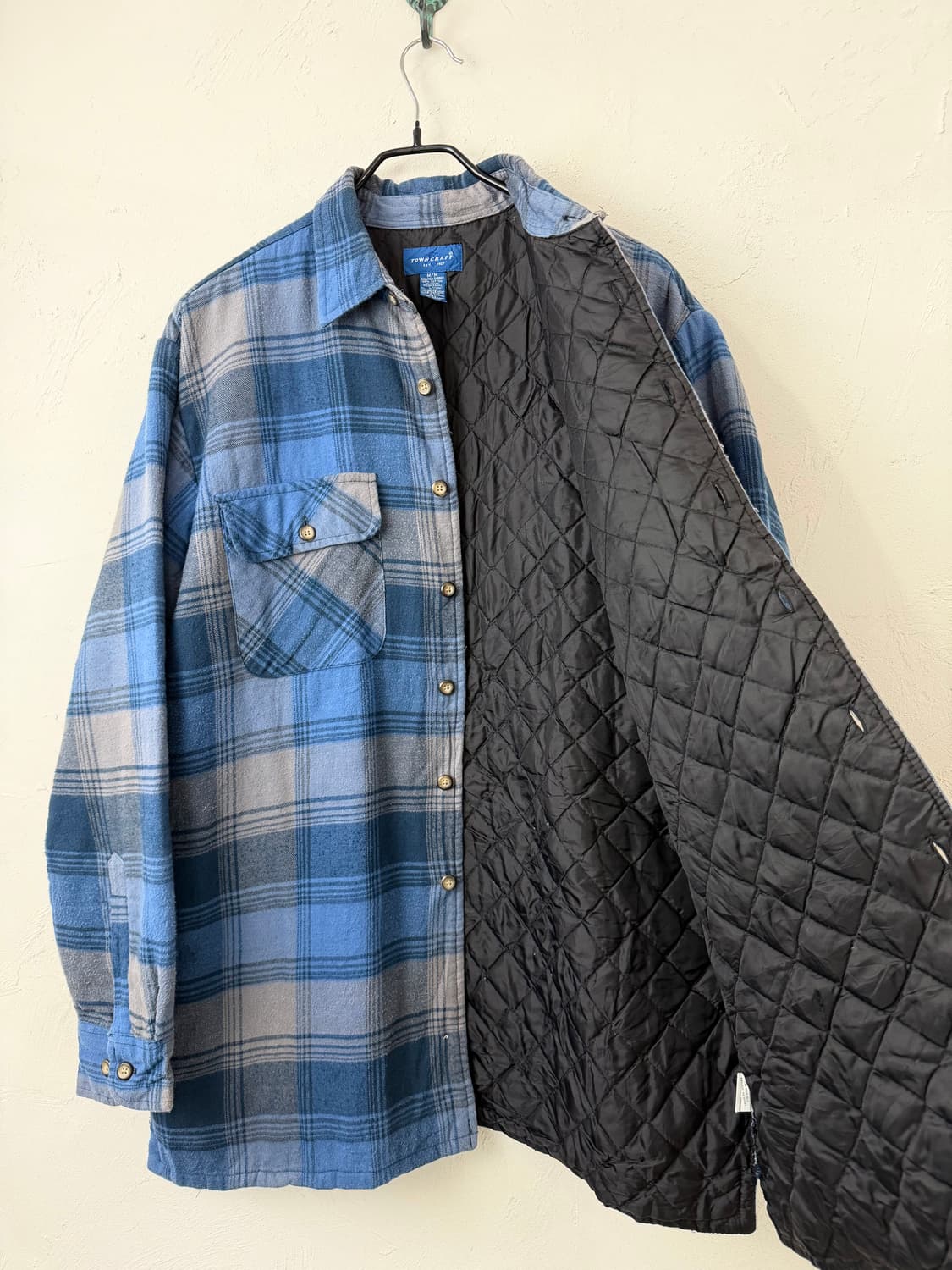 90s 타운크래프트 퀼팅 체크 셔츠 상품이미지3