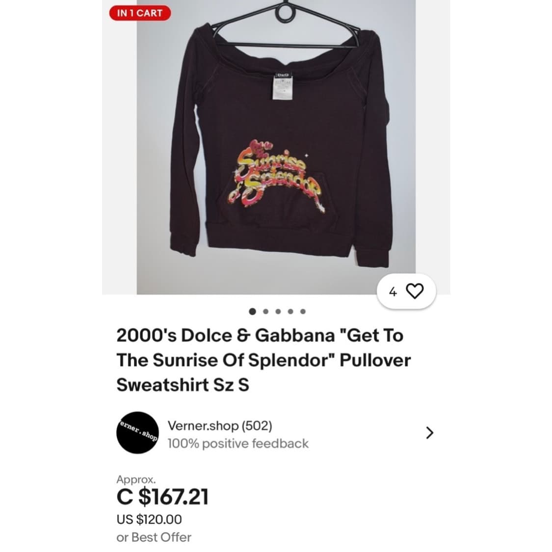 (새상품) 돌체 앤 가바나 D&G 프린트 맨투맨 상품이미지2