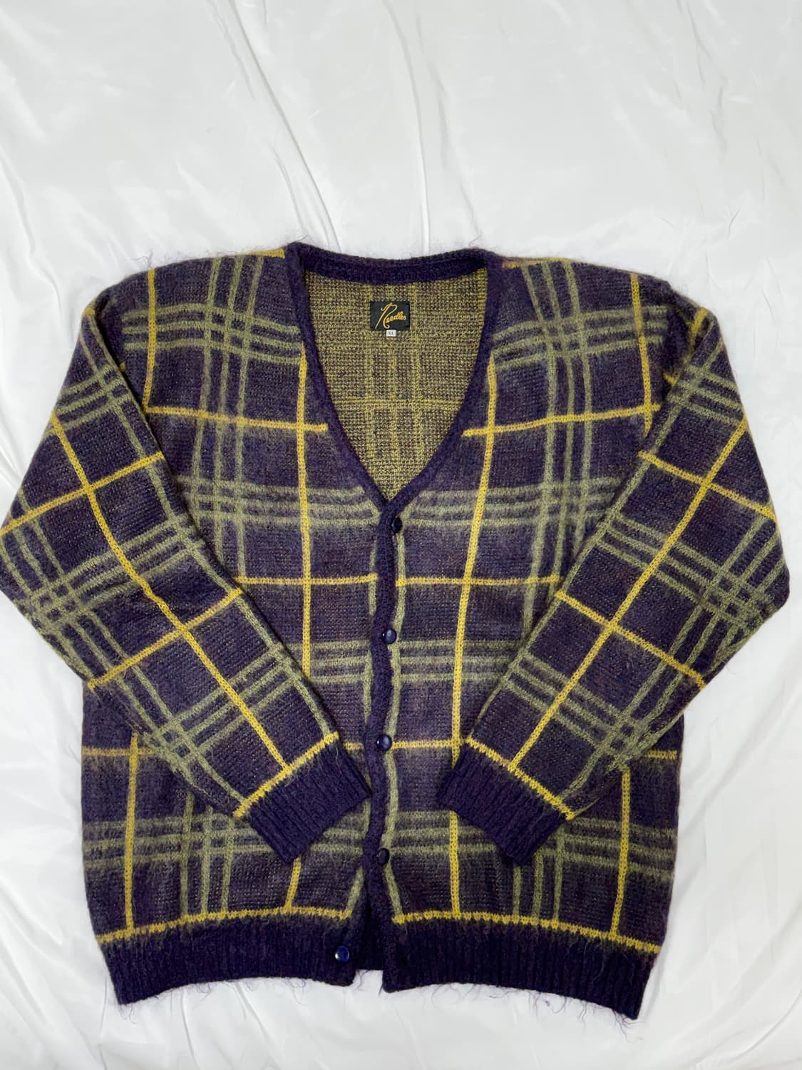 니들스 20FW 모헤어 가디건 타탄체크 상품이미지2