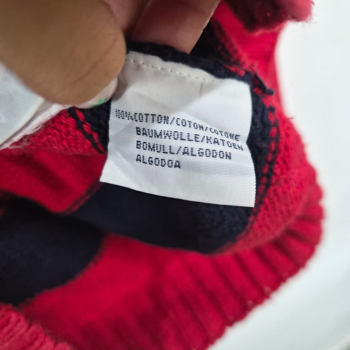 폴로 랄프로렌 스트라이프 니트 레드 블랙 남성 M 상품이미지4