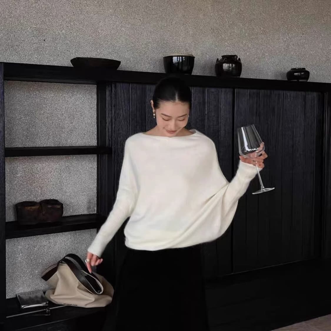 아이보리 오버핏 니트 상품이미지2