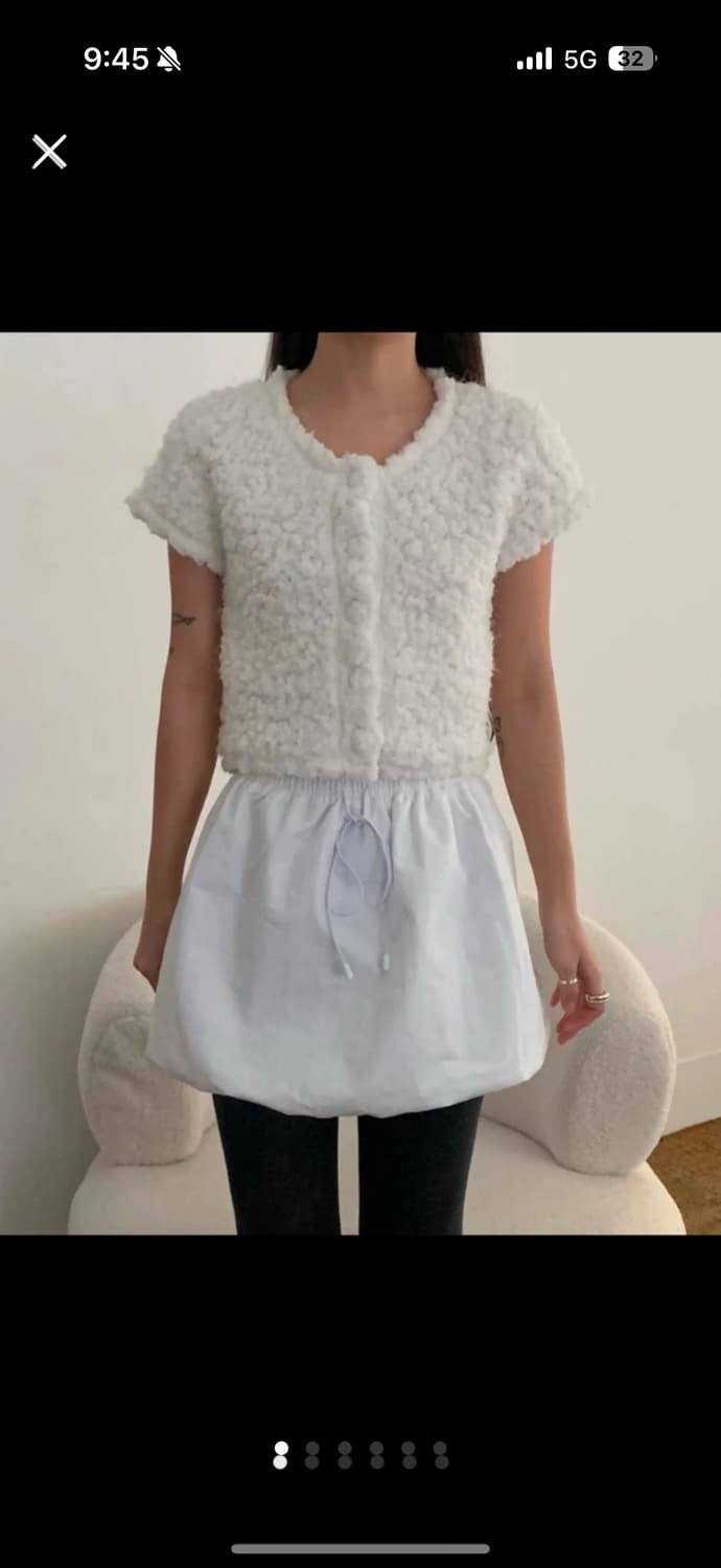 스노우 뽀글이 반팔가디건 상품이미지2