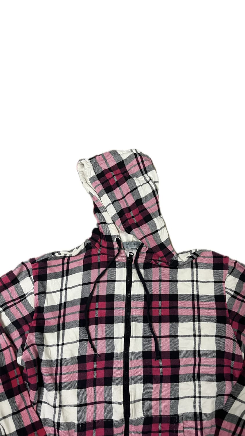 Anti label 핑크 타탄 체크 후드집업 상품이미지7