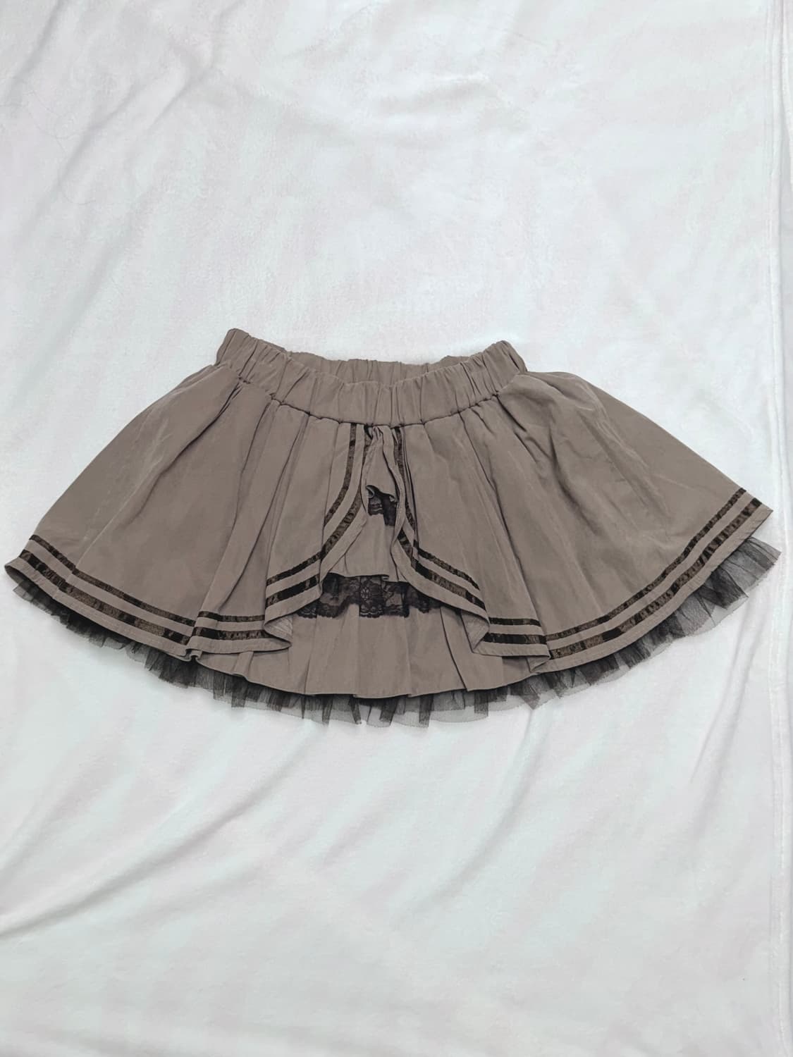 트랄라라 초코 브라운 레이스 스커트 치마 라떼 히메 갸루 러블리 큐롯 상품이미지1