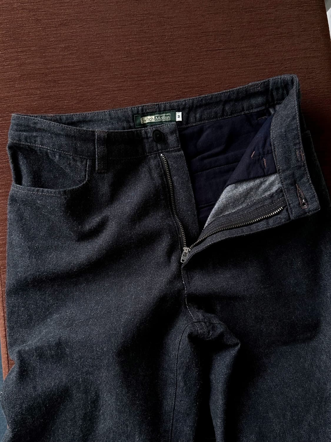 Brushed cotton denim straight pants 상품이미지3